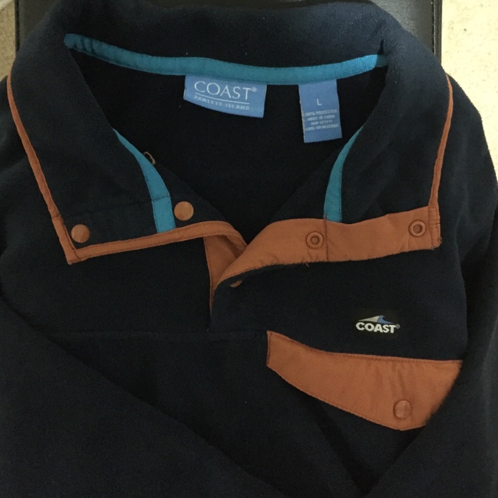 Coast pullover Navy/ Brown size large